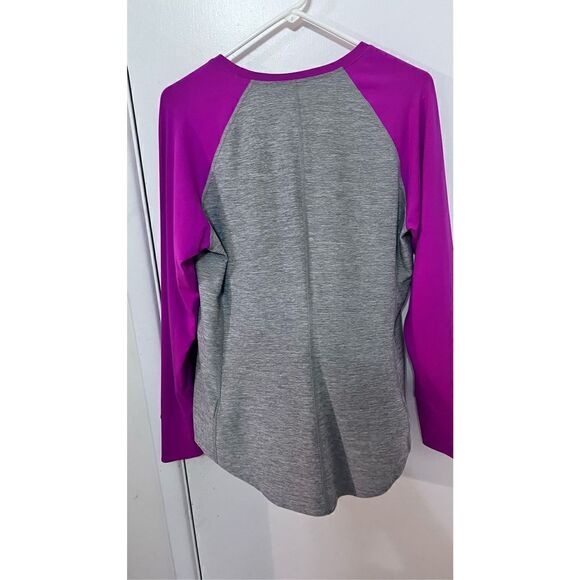 NORTHFACE WOMENS LONG SLEEVE ATHLETIC TOP THUMB HOLES GRAY PINK SZ L - Picture 5 of 9